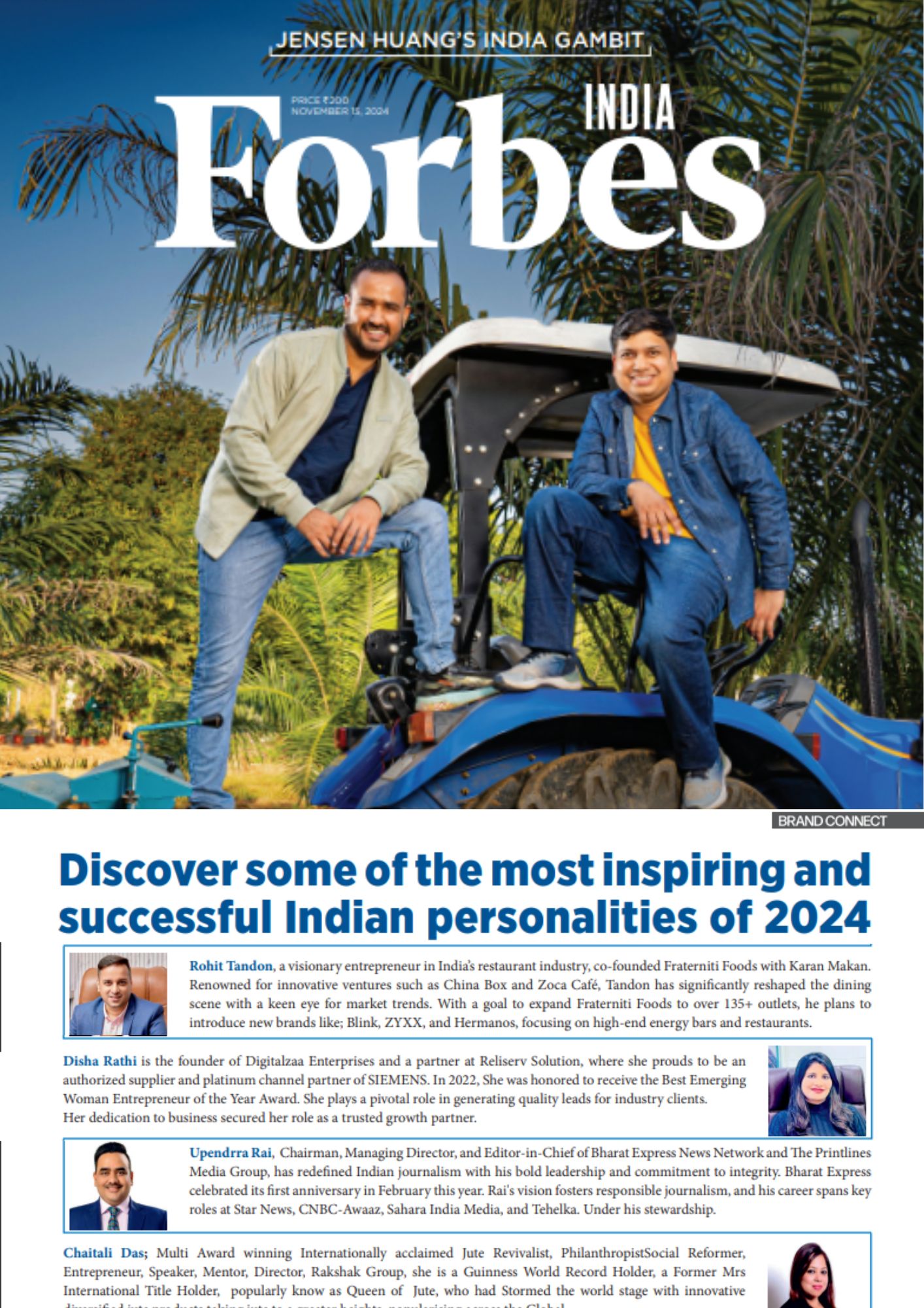 Fraterniti Foods Founders Rohit & Karan Featured in Forbes